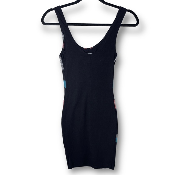 Vintage Y2K Charlotte Russe XS Black Multicolor Geometric Sleeveless Mini Dress - Picture 2 of 9